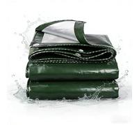 Bâche Imperméable 100 x 220 cm Résistante Au Gel et Aux UV Bâche Imperméable et Résistante avec Coins Renforcés et Œillets pour Meubles de Jardin Bois Piscine Trampoline, Armée Verte