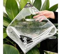 Bâche Imperméable 100 x 570 cm Protection Contre Le Vent et La Pluie Bâche PVC Résistante Extérieur avec Cordon pour Serre Pergola Camping, A