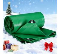 Bâche Imperméable 110 x 340 cm avec Oeillets, Anti-UV, Imperméable Bâche de Camion pour Bois, Jardin, Toiture, Piscine, Vert