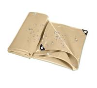 Bâche Imperméable 120 x 240 cm Revêtue des Deux Côtés, Bâche Multifonctionnelle Housse pour Bateau avec Coins Renforcés, pour Piscines/Bateaux/Camping/Tente, Beige