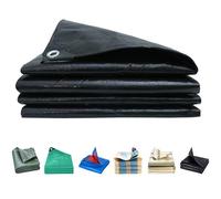 Bâche Imperméable 120 x 575 cm en PE 160G/M², Intempéries, Lourde et Résistante, Indéchirable, Anti UV, Bâche de Camion, Bâches Renforcée avec Oeillets pour Exterieur, Jardin, Noir