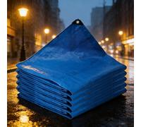 Bâche Imperméable 140 x 160 cm Imperméable et Indéchirable, Anti UV Bâche Agricole avec Oeillets, Épaisse et Durable pour Bois de Chauffage, Meubles de Jardin, Bleu