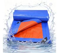 Bâche Imperméable 140 x 220 cm Bâche de Remorque, Bâches Industrielle en PE 160G/M², Intempéries, Lourde et Résistante, Indéchirable, Anti UV, avec Oeillets pour Exterieur, Jardin, Bleu