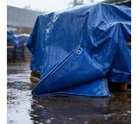 Bâche Imperméable 140 x 230 cm Imperméable avec Oeillets Résistante Bâche Armée Polyéthylène Ultra Lourde et Résistante pour Serre Pergola Camping Jardin Plantes Voiture, Bleu
