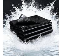 Bâche Imperméable 140 x 340 cm Bâche de Remorque, Bâches Industrielle en PE 160G/M², Intempéries, Lourde et Résistante, Indéchirable, Anti UV, avec Oeillets pour Exterieur, Jardin, Noir