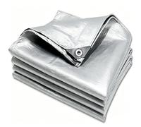 Bâche Imperméable 160 x 170 cm Polyéthylène 120G M² Imperméable Bâche de Remorque Renforcée, Légères, Multi-Usages pour Meubles de Jardin Bois Piscine, Argent