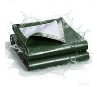 Bâche Imperméable 180 x 400 cm Imperméable, Résistante Bâche de Protection en Polyéthylène avec Œillets pour Meubles de Jardin Bois Piscine Trampoline, Armée Verte