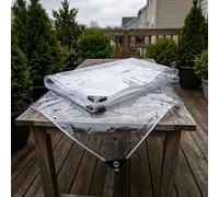 Bâche Imperméable 195 x 245 cm Bâche Armée Transparente 400 G M², Épaisse et Durable, Taille Personnalisable Muiti-Usage pour Exterieur, Jardin, Tonnelle, A