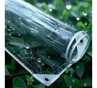 Bâche Imperméable - 1x2m Bâche Transparente 650g/m² Résistant à la déchirure Protection Contre la Pluie en PVC - Espacement des Trous 30cm - Couverture extérieure pour Jardin,Serre