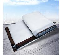 Bâche Imperméable 2.2 x 3.7 m avec Oeillets, Imperméable, Anti-Déchirure, avec Corde de Bâche Transparente pour L'Extérieur pour Terrasse, Balcon, Jardin, A