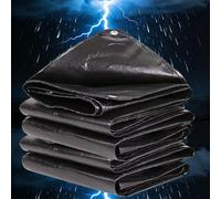 Bâche imperméable 200g/m² PE 1.7x3.4m et résistante en polyéthylène pour extérieur,résistante au Gel et aux UV,pour Jardin,tonnelle,Camping,Meubles,abri de Jardin Noir