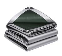 Bâche Imperméable,200g/m² PE 2.5x4.5m Bâche de Protection Extérieur en Polyéthylène,Anti UV Bache Camion,avec œillets Toile de Protection Pergola,Serre,Baches Imperméables pour Exterieur,argenté Vert