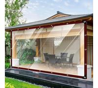 Bâche Imperméable 220 x 460 cm, en PVC, Imperméabl, Transparente, Résistant Aux UV et Déchirure, Bâche Transparente Imperméable avec Œillets Corde pour Extérieur,Serre, A