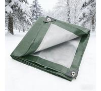 Bâche Imperméable 3.6 x 5.2 m Étanche, Résistant à La Déchirure Couverture Étanche avec Oeillets, Épaisse et Durable pour Bois de Chauffage, Meubles de Jardin, Vert