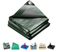 Bâche Imperméable 380 x 450 cm en PE 160G/M², Lourde et Résistante, Indéchirable, Anti UV, Intempéries Bâche de Protection Extérieur, Bâches Armée avec Oeillets pour Jardin, Exterieur, Vert