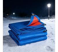 Bâche Imperméable 4 x 4 m Ultra Lourde, Polyéthylène, Imperméable Couverture Étanche avec Oeillets, Épaisse et Durable pour Jardin, Tonnelle, Camping, Abri de Jardin, Bleu