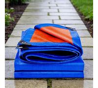 Bâche Imperméable 5.5 x 5.5 m Imperméable et Indéchirable, Anti UV Bâche Multi-Usage avec Oeillets, Épaisse et Durable pour Jardin, Tonnelle, Camping, Abri de Jardin, Bleu