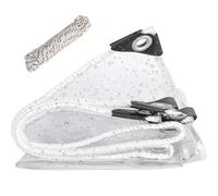 Bâche Imperméable 690 x 850 cm Ultra Lourde et Résistante Revêtue, Bâche Imperméable Transparente avec Corde et Attaches Câbles pour Piscine, Jardin, Voiture, A