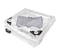 Bâche Imperméable 80 x 240 cm Bâche Armée Transparente 400 G/M², Indéchirable, sur Mesure avec Corde pour Exterieur, Jardin, Tonnelle, A