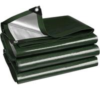 Bâche Imperméable 8x9m, Enduite Réversible en PE Robuste, Bâche De 0,2 Mm D’épaisseur avec œillets, Résistante Aux UV, pour Tente à Baldaquin, Bateau, Camping-Car Ou C, 4x4m