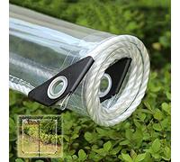 Bâche Imperméable,Bâche Transparente en Pvc,Avec Oeillets,Couverture De Bâche De Serre De Jardin Extérieur Étanche Claire,Anti-vieillissement,Rideau De Pluie De Balcon,Transparent-1.7×2.5m/5.6×8.2ft