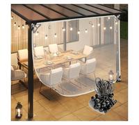 Bâche imperméable en plastique transparent avec œillets pour protection intérieure contre la poussière, jardins, cours et serres (3 x 8 m)