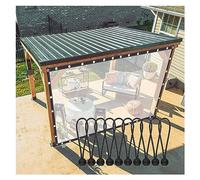 Bâche imperméable en polyéthylène pour pergola, tonnelle, porche, cabane - Séparateur transparent avec œillets - 3 x 4 m - Brise-vue extérieur