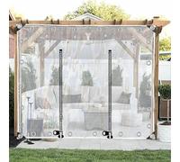 Bâche imperméable en PVC avec fermeture éclair pour porte extérieure - Panneau latéral transparent pour pergola, tonnelle - 0,5 mm d'épaisseur - 1 x 0,5 m