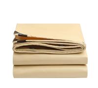 Bâche imperméable en PVC beige, bâche robuste avec bords renforcés, résistante aux UV, 5 m x 6 m/5 m x 7 m/5 m x 8 m, toile de protection polyvalente, bâche de protection pour utilisation extérieure e