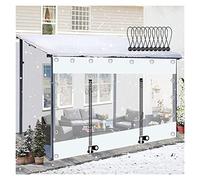 Bâche imperméable en PVC pour pergola extérieure, terrasse, porche, tonnelle, panneaux latéraux transparents avec fermetures éclair, résistant aux UV, couverture blanche résistante aux intempéries