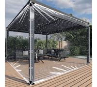 Bâche Imperméable en PVC Transparent 180 x 420 cm Protection Imperméable Bache de Protection Exterieur avec Oeillets et Résistante pour Meubles Multi Usages, Couleur Transparente