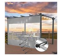Bâche imperméable en PVC transparent avec cordon élastique - Panneaux latéraux transparents pour pergola, tonnelle, porche, gris - 3 x 3 m (H x l)