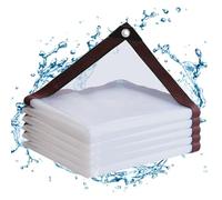 Bâche imperméable en PVC Transparent avec œillets - 2 x 3 m - pour Balcon, bac à Sable - Protection Contre Le Vent/bac à Sable - pour l'extérieur - Mobilier de Jardin - Bâche Transparente pour Cage à