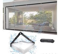 Bâche imperméable en PVC transparent de 2,4 x 5,5 m avec œillets, bâche en vinyle plastique, pliable, imperméable, coupe-vent, résistante aux déchirures, personnalisable pour poulailler, pelouse