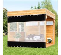 Bâche imperméable en PVC transparent durable avec œillets et corde élastique parfaite pour jardin, terrasse, véranda - 2,2 x 2,5 m (7,2 x 8,2 pieds) protection extérieure