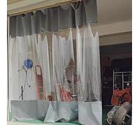 Bâche imperméable en PVC transparent pour extérieur - Gris - Tarpour tonnelle, patio, abri d'auto - Panneau latéral - Résistante aux intempéries - Avec œillets - 3,9 x 2,3 m