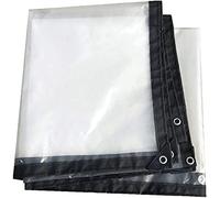 Bâche imperméable et résistante avec œillets métalliques - Transparente - Résistante aux UV et au vent - Pour une utilisation en extérieur, terrasse, 2 x 10 m