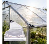 Bâche imperméable et résistante en PVC épais et Transparente avec œillets et Bords renforcés, idéale pour Le Jardinage, l'agriculture et Les pépinières.