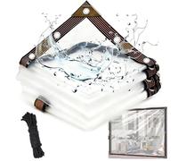 Bâche imperméable et Transparente avec œillets, Bâche Transparente d'extérieur pour Jardins, terrasses, pelouses, Plantes, serres ou granges 5×10.5m
