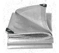 Bâche Imperméable Étanche 530 x 580 cm Imperméable et Indéchirable Âche Industrielle Robuste pour Bois, Jardin, Toit Construction, Argent