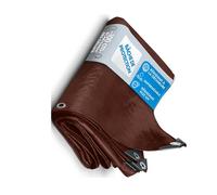 Bache imperméable etm® avec oeillet, Bache de Protection extérieur & intérieur, Bache étanche & résistante à l'eau et UV, Epaisse densité 140g/m², Marron - env. 4x6m