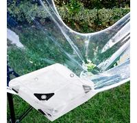 Bâche Imperméable Extérieur épaisse 0.35 mm, Couverture Transparente Résistante aux Intempéries, Bache de Protection Étanche pour Meubles de Jardin Terrass Voiture(5.8x8.2m)