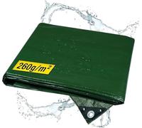 Bâche imperméable horizontale 260 g/m², 8 x 10 m, œillets indéchirables, bac à sable et piscine, tissu voiture, moto, vélo - Film de protection coupe-vent extérieur, vert