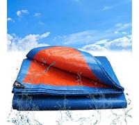 Bâche Imperméable Mahfei, Feuille De Bâche Robuste Revêtement Double Face Bords Renforcés Super Imperméables avec œillet PE Tente De Camping en Plein Air Caravane Bateau, Blue, 4x4m