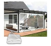 Bâche imperméable personnalisable pour l'extérieur avec porte erée, bâche transparente pour façade avant, Pera, Cabane - Solution d'intimité résistante aux intempéries