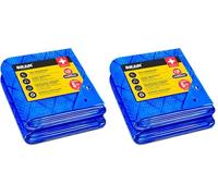 Bâche imperméable pour l'extérieur - 2x3m - 70 g/m2 - Trous soudés renforcés - Polyéthylène laminé croisé 3 Couches - Bleu - Protection Totale - Extra Forte - Bikain (Lot de 2)