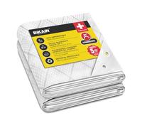 Bâche imperméable pour l'extérieur - 2x3m - 90 g/m2 - Trous soudés renforcés - Polyéthylène laminé croisé 3 Couches - Blanc - Protection Totale - Extra Forte - Bikain