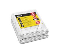 Bâche imperméable pour l'extérieur - 6x10m - 90 g/m2 - Trous soudés renforcés - Polyéthylène laminé croisé 3 Couches - Blanc - Protection Totale - Extra Forte - Bikain