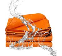 Bâche imperméable robuste 0,9 x 4,9 m - Résistante aux UV, 20 mm en PVC pour camping, couverture de toit, piscine, bateau, abri de voiture, tapis de sol, protection extérieure, orange, 1,8 x 14,7 m