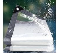 Bâche imperméable robuste avec œillets - Bords renforcés - Housse imperméable de 80 x 8 m pour camping, jardin, protection des plantes, poulailler.
